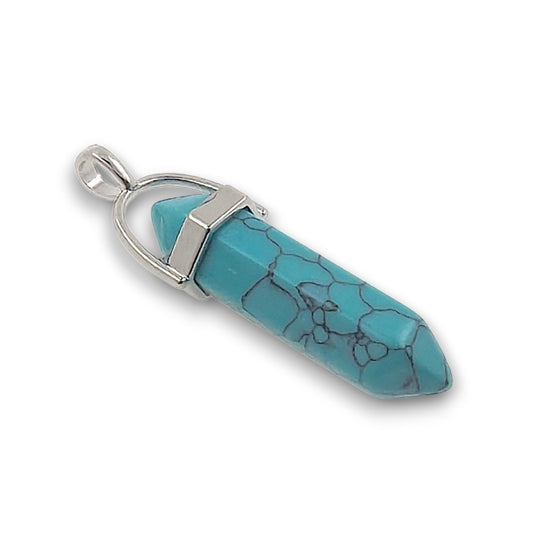 Green Howlite (dyed) Double Terminated Hexagonal Pendant - Pack of 5