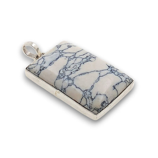 Howlite Sterling Silver Pendant (Unique Piece)
