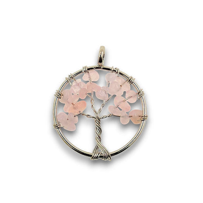 Rose Quartz Tree of Life Pendant - Pack of 5