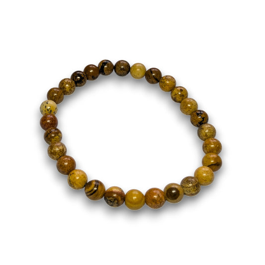 Picture Jasper 6mm bead bracelet, Medium 18.5cm
