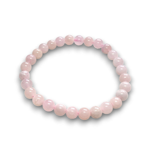 Morganite Grade 2, 6mm bead bracelet, Medium 18.5cm