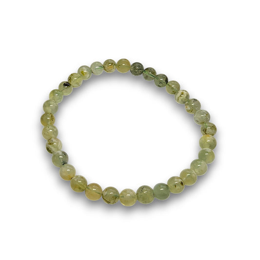 Prehnite 6mm bead bracelet, Large 20.5cm