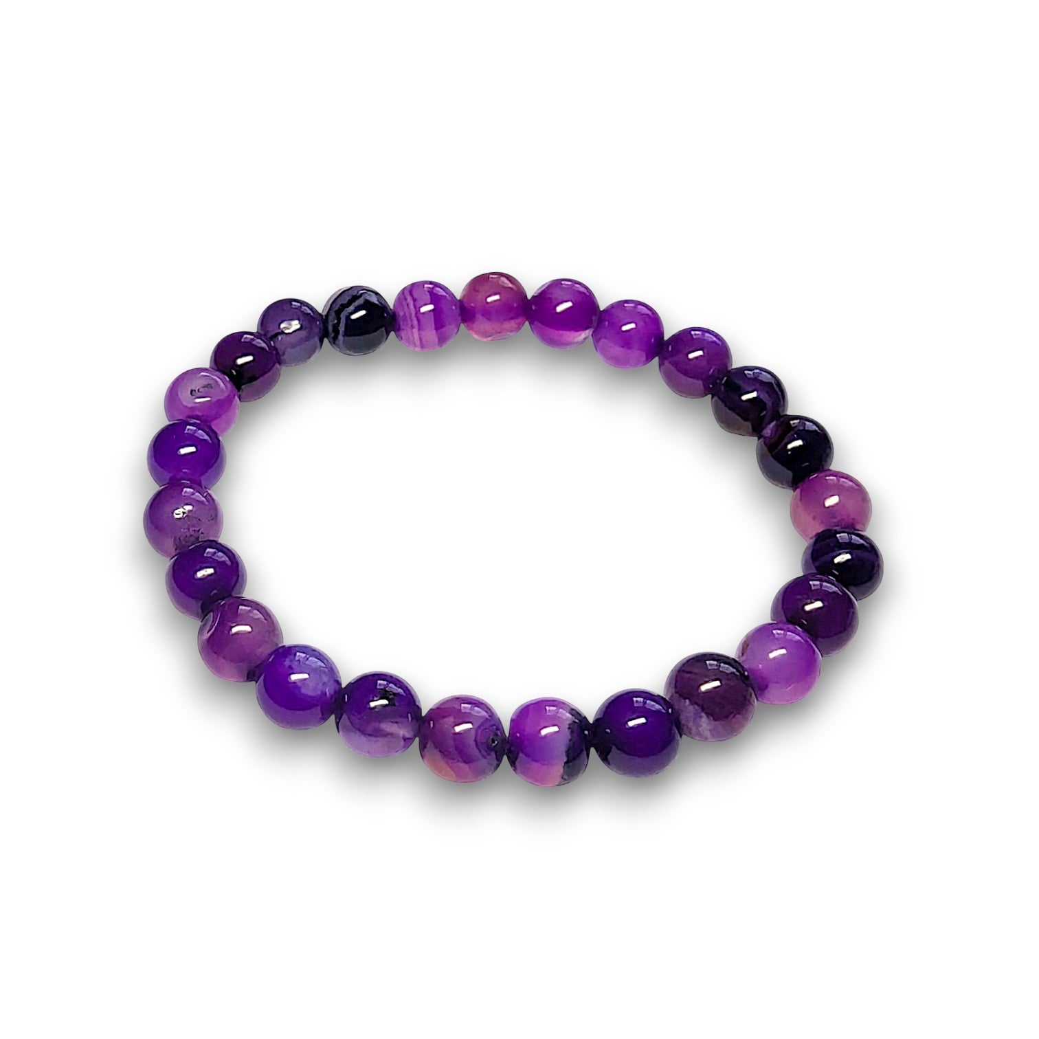 Purple Agate 6mm bead bracelet, Small 15cm