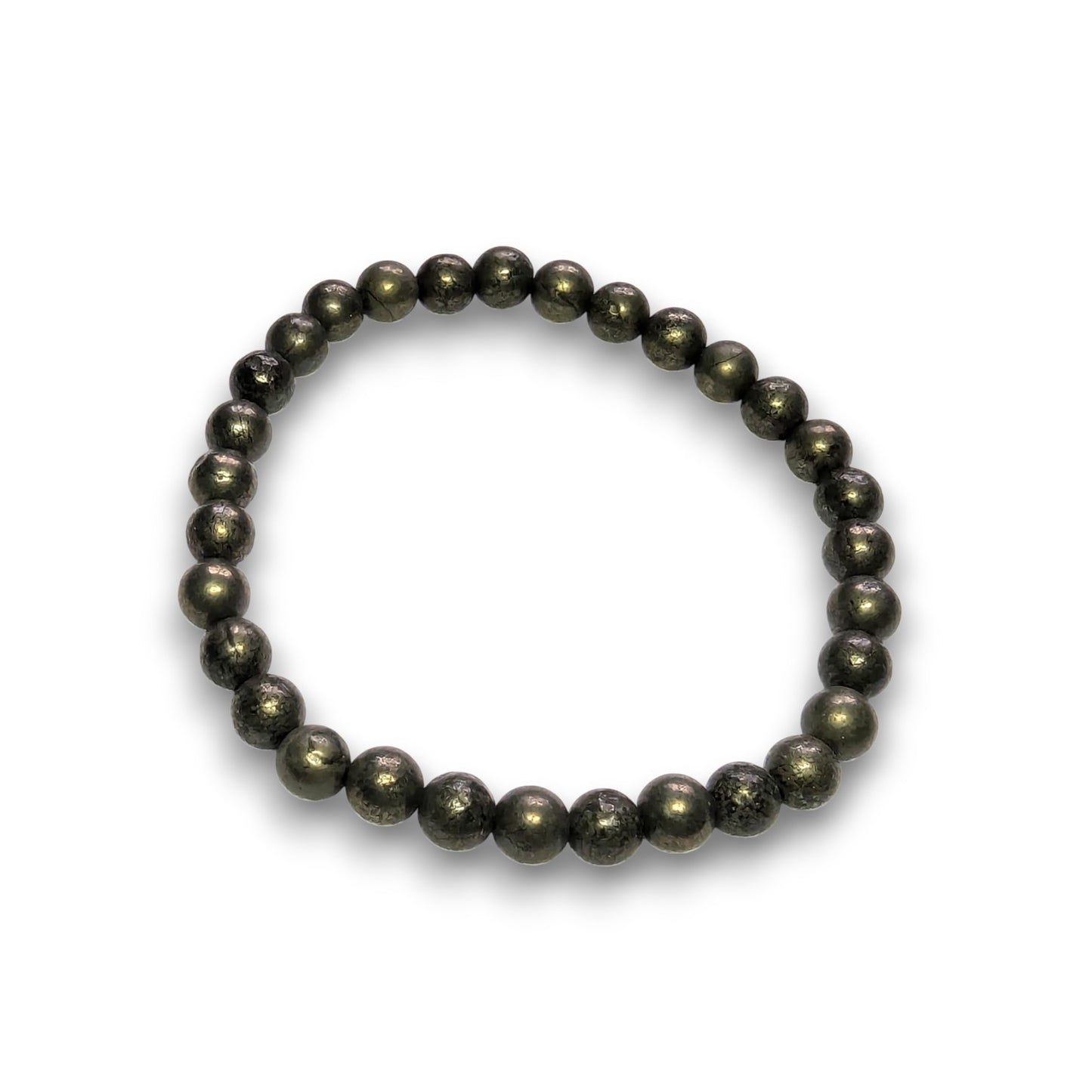 Pyrite 6mm bead bracelet, Medium 18.5cm