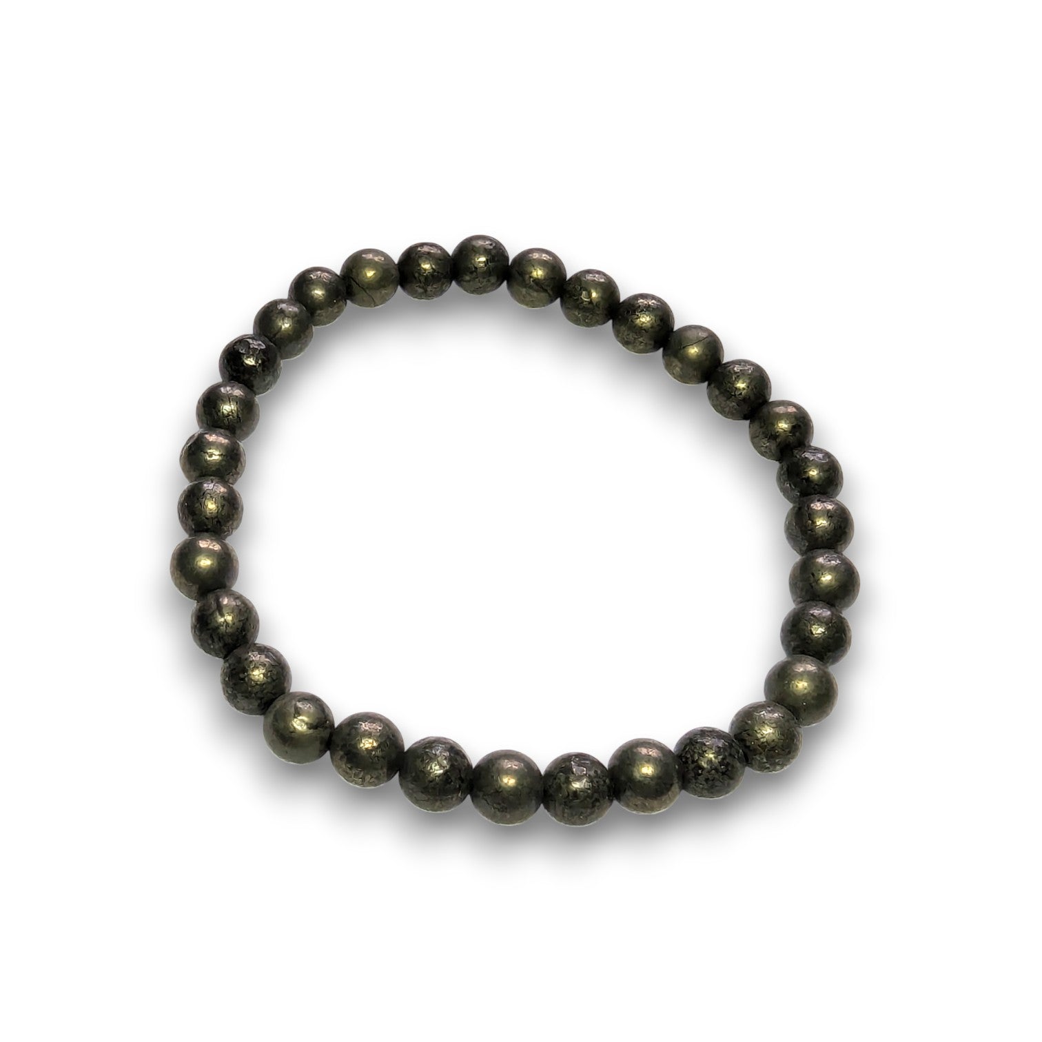 Pyrite 6mm bead bracelet, Medium 18.5cm