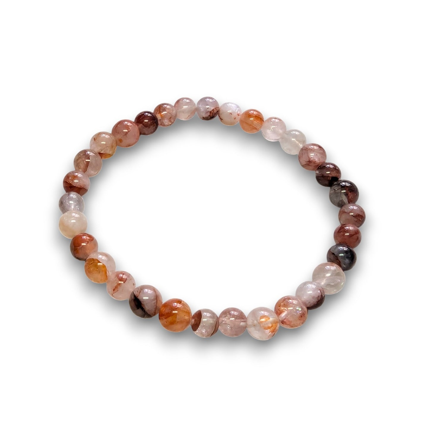 Red Hematoid Quartz 6mm bead bracelet, Medium 18.5cm