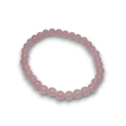 Rose Quartz 6mm bead bracelet, Large 20.5cm