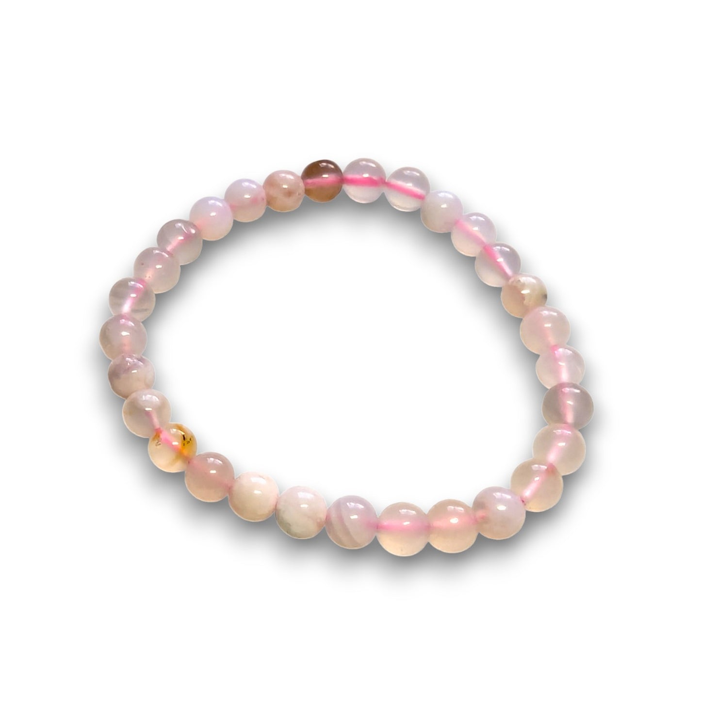 Sakura Agate (Flower) 6mm bead bracelet, Medium 18.5cm