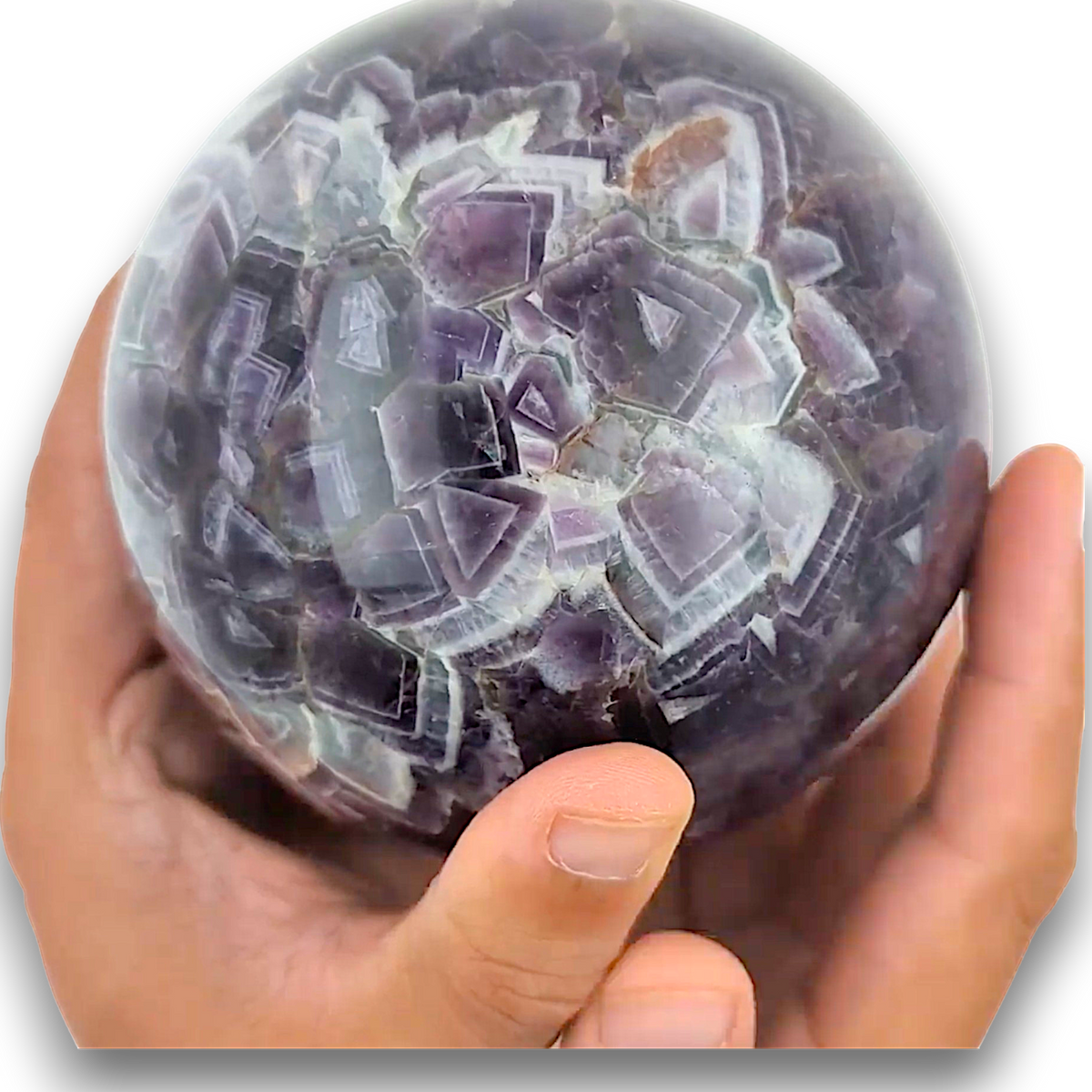 Large Chevron Amethyst Sphere (Unique Piece)