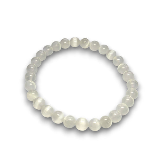 Selenite Grade 3 6mm bead bracelet, Medium 18.5cm