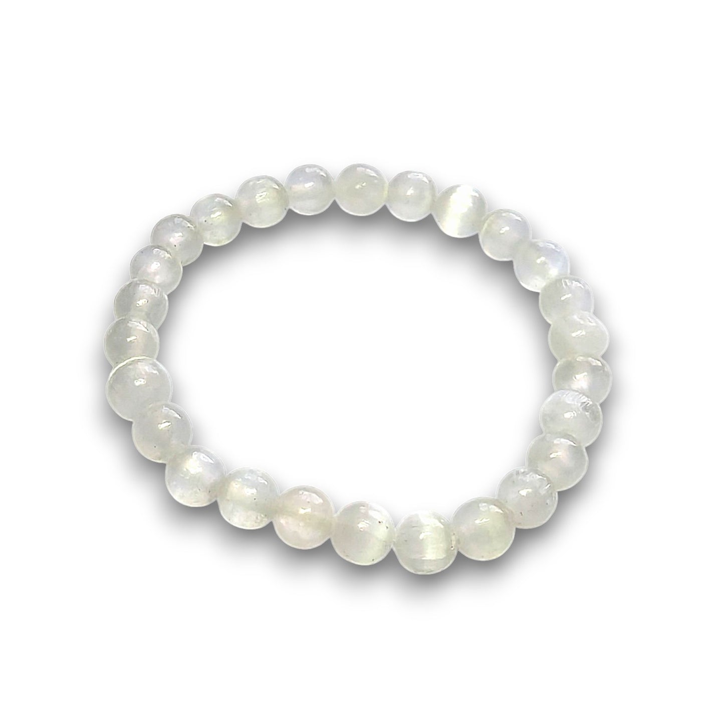 Selenite 6mm bead bracelet, Small 15cm