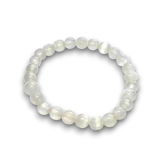 Selenite 6mm bead bracelet, Small 15cm