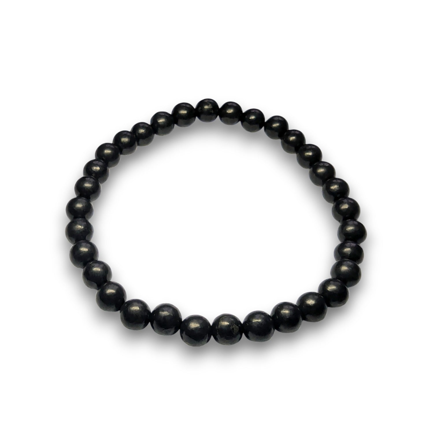 Shungite 6mm bead bracelet, Medium 18.5cm