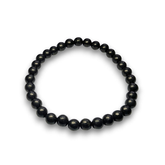 Shungite 6mm bead bracelet, Medium 18.5cm