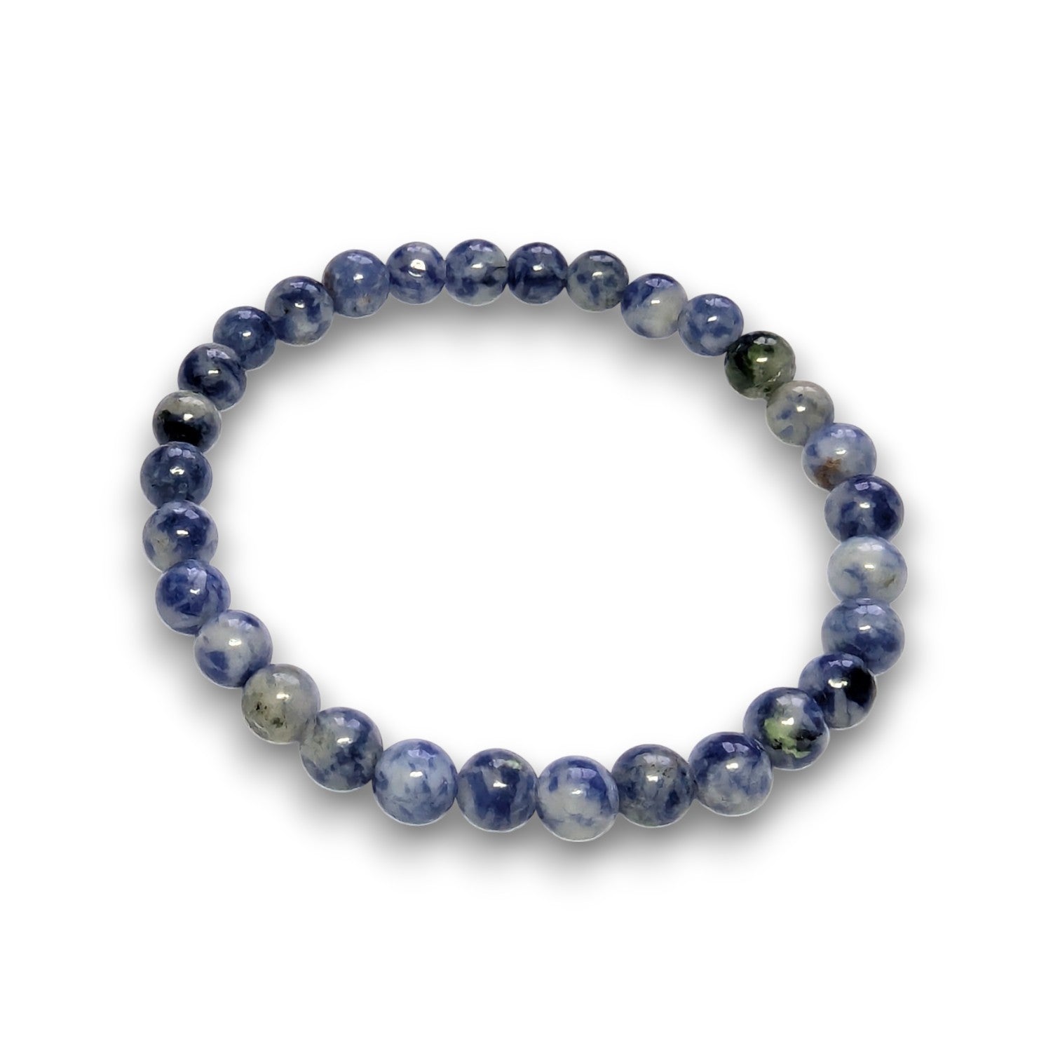 Sodalite Blue Dot 6mm bead bracelet, Medium 18.5cm