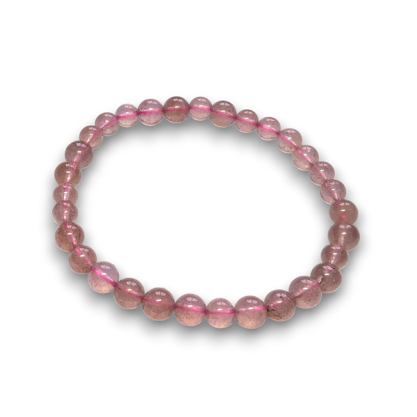 Strawberry Quartz 6mm bead bracelet, Medium 18.5cm