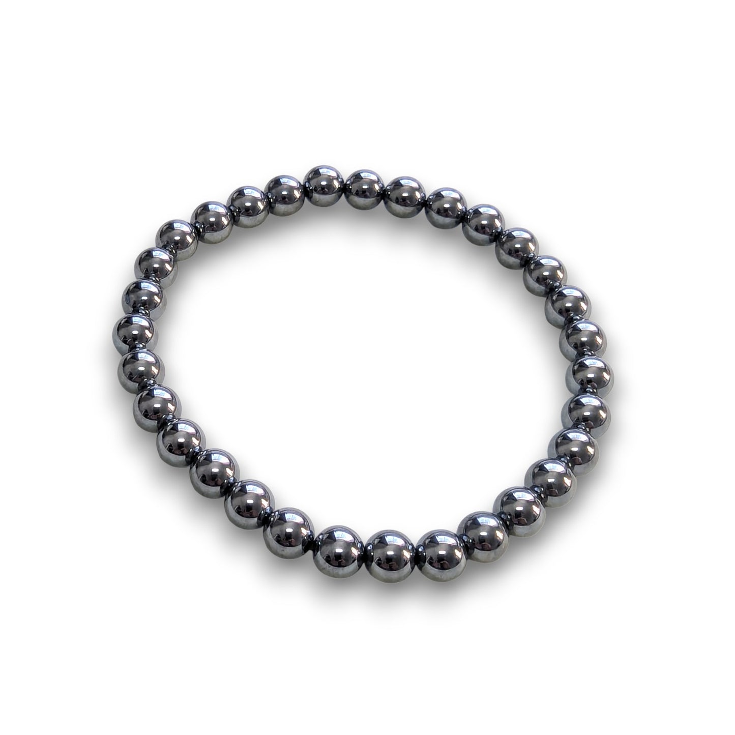 Terahertz Natural 6mm bead bracelet, Medium 18.5cm