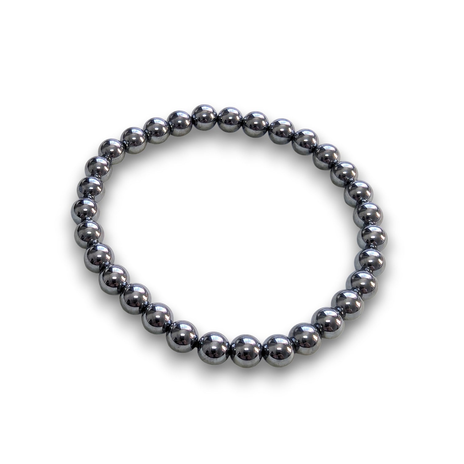 Terahertz Natural 6mm bead bracelet, Medium 18.5cm