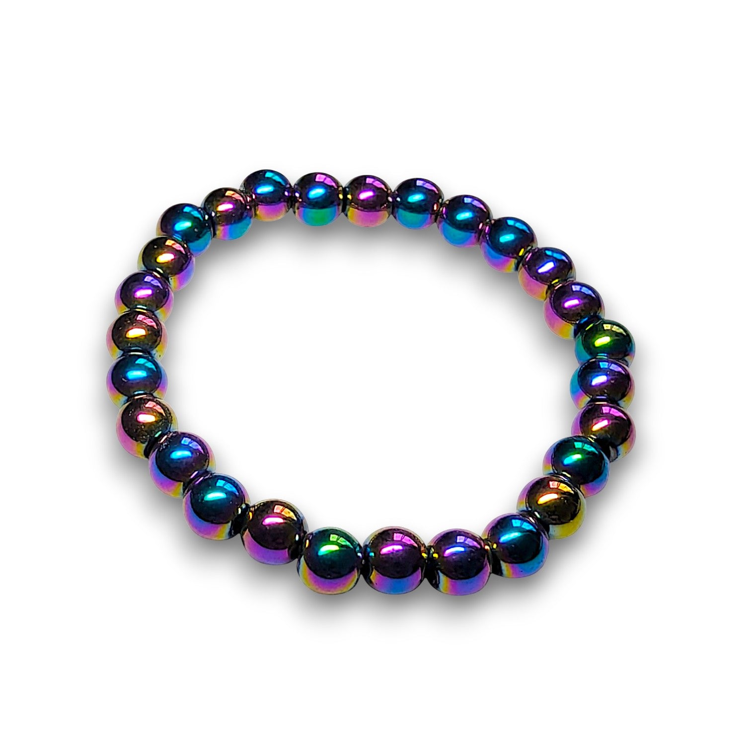 Titanium Hematite 6mm bead bracelet, Small 15cm