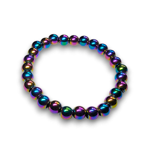 Titanium Hematite 6mm bead bracelet, Small 15cm