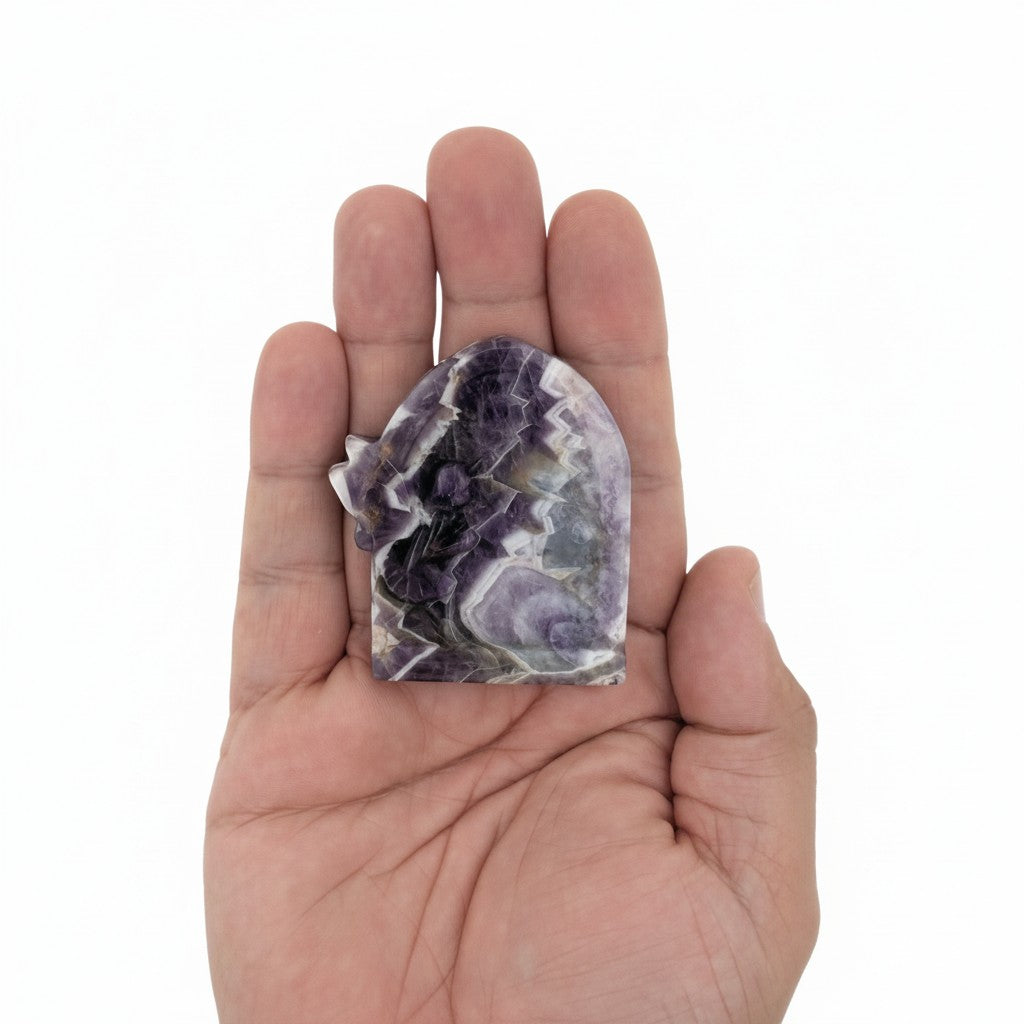 Small Chevron Amethyst Fairy Door Carving