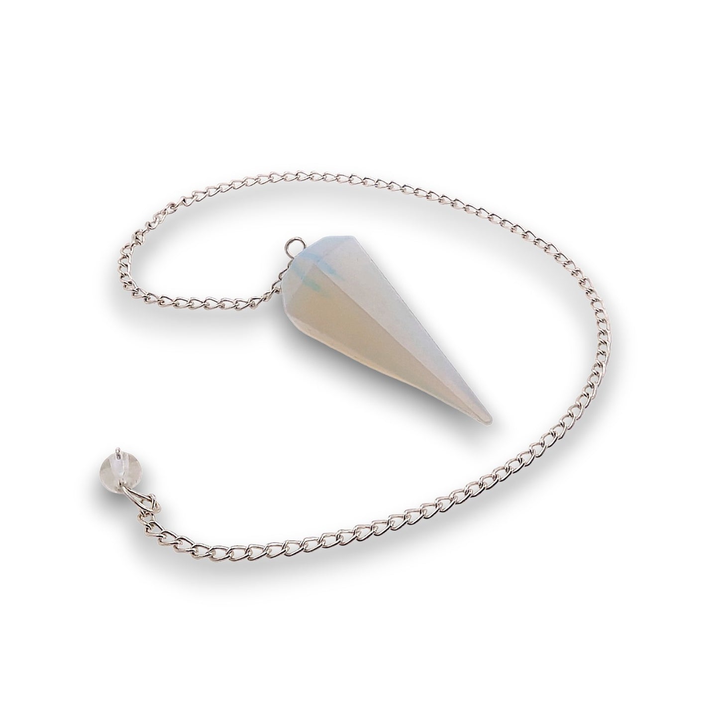 Opalite Eye Pendulum. Opalite pendulum supplied with a drawstring pendulum pouch.