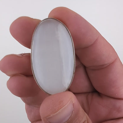 Selenite Sterling Silver Ring (Unique Piece)