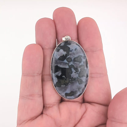 Indigo Gabbro (Mystic Merlinite) Sterling Silver Pendant (Unique Piece)