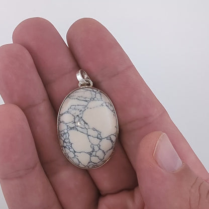 Howlite Sterling Silver Pendant (Unique Piece)