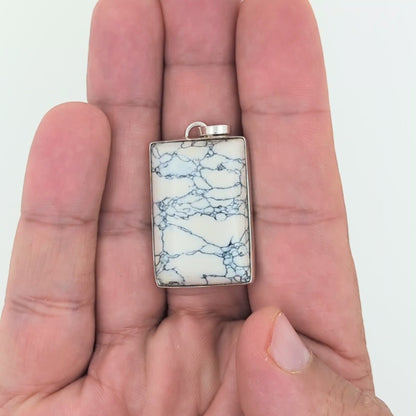 Howlite Sterling Silver Pendant (Unique Piece)