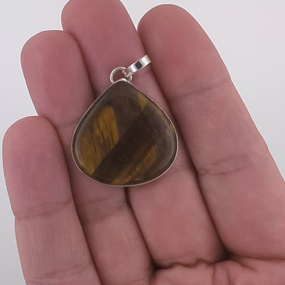 Tiger Eye Sterling Silver Pendant (Unique Piece)