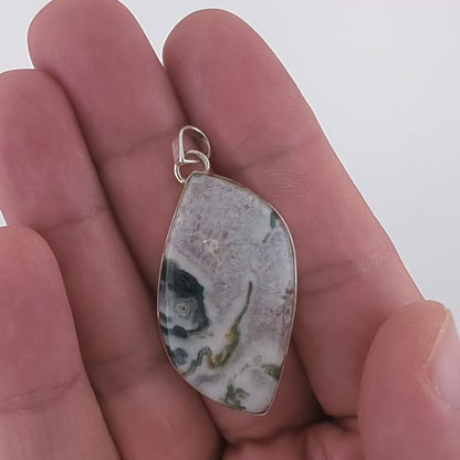 Moss Agate Sterling Silver Pendant (Unique Piece)