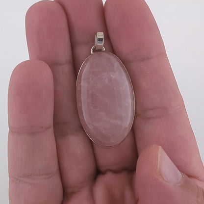 Rose Quartz Sterling Silver Pendant (Unique Piece)