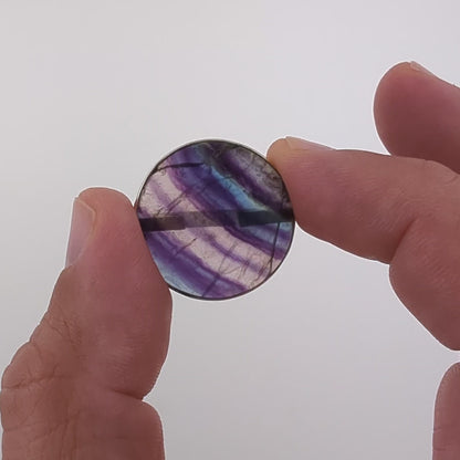 Fluorite Sterling Silver Ring (Unique Piece)